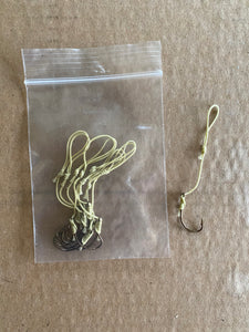 Pre-Tied Wide Bend Hooks on Braided Leader